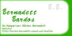 bernadett bardos business card